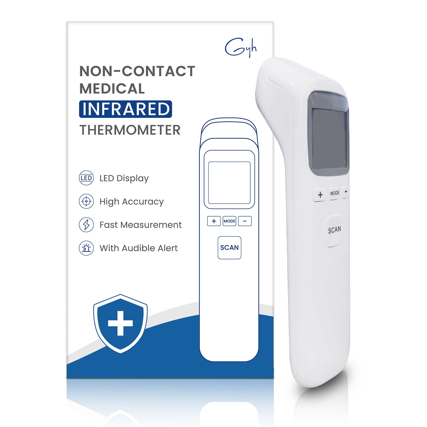 Digital Clinical Thermometer for Adults & Kids, Fast & Accurate Reading, Easy-to-Read Display, Automatic Shut-Off, Fever Alarm Thermometer for Home Use