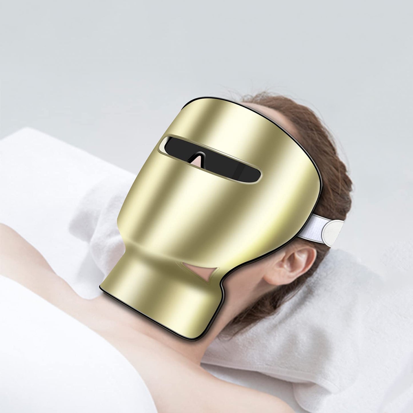 GYH Maschera LED Terapia della Luce a 7 Colori con Collo - Maschera a Luce Rossa per Cura del Viso e del Collo, Senza Fili e Leggera con Effetto Anti-Aging e Anti-Rughe