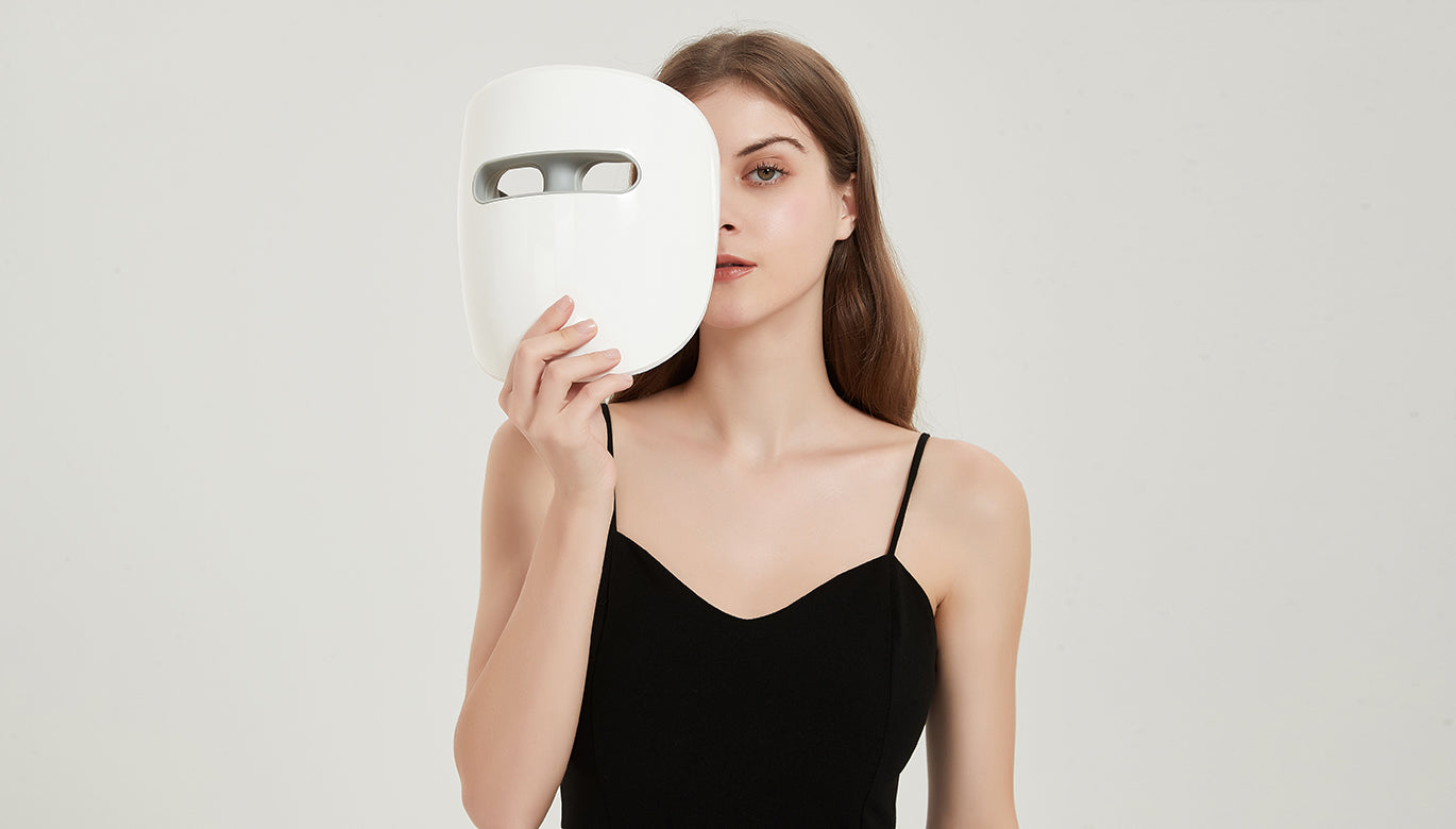 GYH 8-Farb-LED-Gesichtsmaske Mit Hals & Handstab – Rotlichttherapie Anti-Aging, Kabellos, 108 LEDs